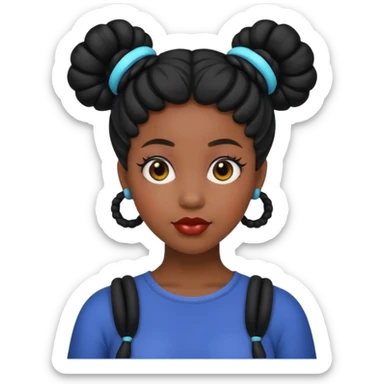 Black woman with Space buns sticker