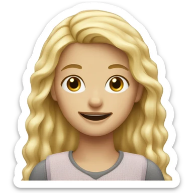 Blonde Girl with braces sticker