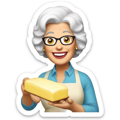 Paula deen holding butter sticker