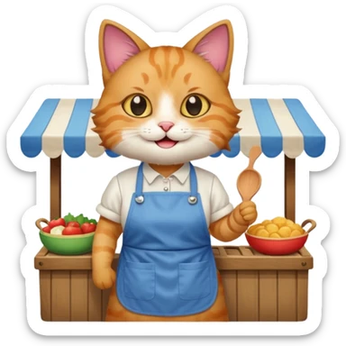 -night-market-vendor-cat sticker