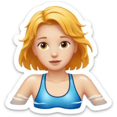 girl swimming laps in a pool  sticker