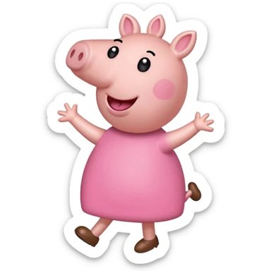 Peppa pig doing the griddy sticker