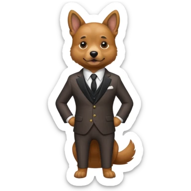 Dog wearing a suit sticker