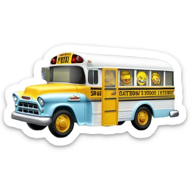 Matchbox school bus ice cream 1956 Chevrolet  sticker