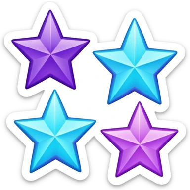 glitter cian and purple staight sticker