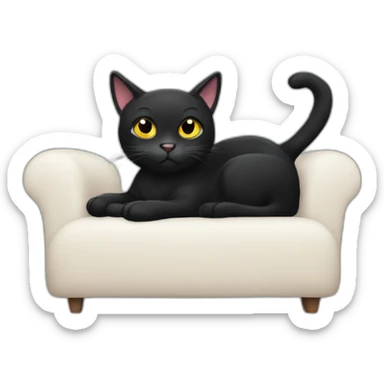 Lazy black cat sticker