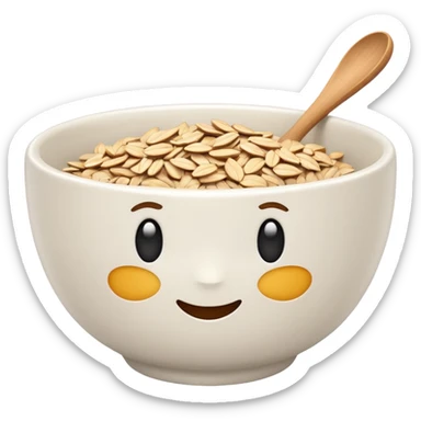 create a bowl with oat emoji ios style without grains and soup sticker