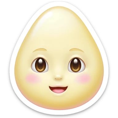 A creamy pastel yellow softly blushed with whisper-pink undertones and a milky pearlescent glow, like sunlight melting into cherry blossom air.  sticker