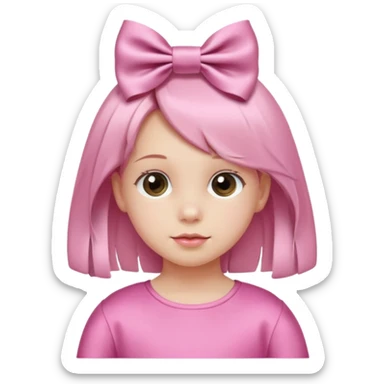 little girl with ribbon hairclip sticker