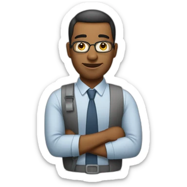 man looking for a job sticker