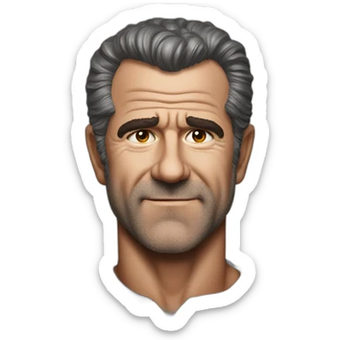 Mel Gibson portrait sticker