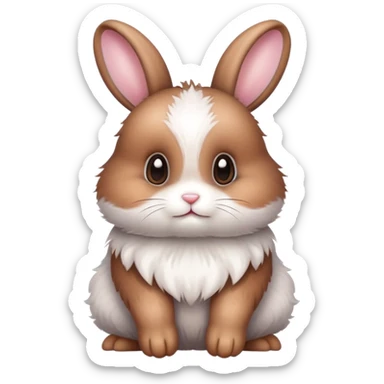 A super cute bunny brown and white sticker
