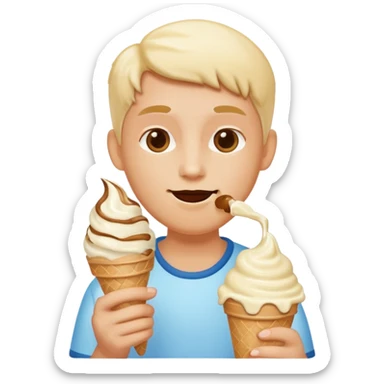 A person getting a ice cream sticker