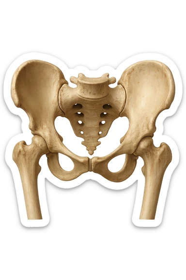 ossa di un bacino umano, iperrealistico 4k sticker