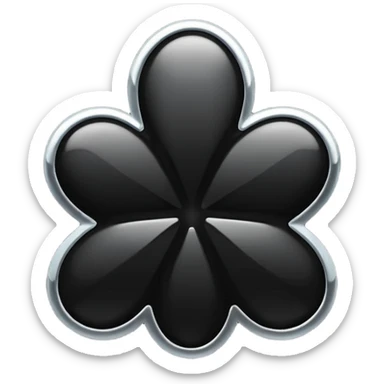 Trébol  color negro con cinco hojas  sticker