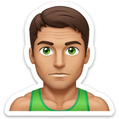gym guy with brunette hair green eyes and tan skin make him a little older sticker