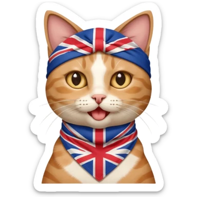 cat singing "my butthole speaks british" sticker