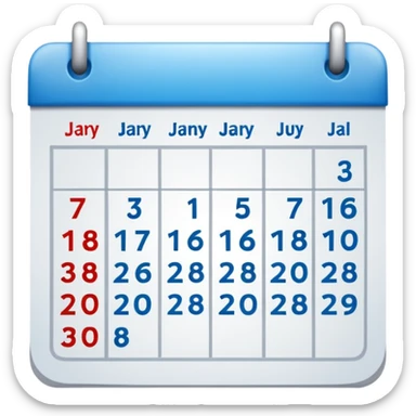 An emoji of a Calander page showing only January 30 sticker