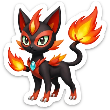 Meloetta-Darkrai-Litten-Pokémon-Fakémon-fusion-hybrid-creature sticker