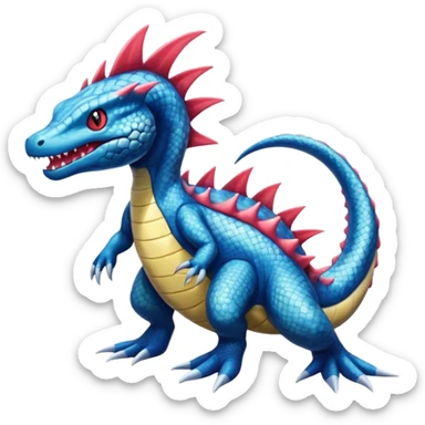 Salandit-Milotic-Feraligatr-Fakémon-hybrid-creature (full body)  sticker