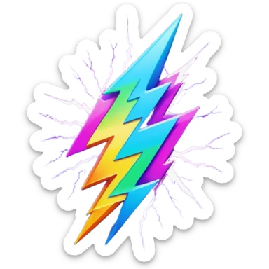 make an emoji that combines rainbow and alightning bolt sticker