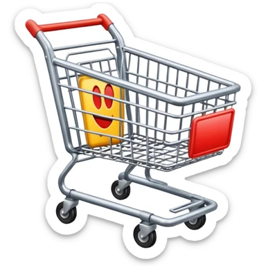 carrello della spesa vuoto che punta verso destra sticker