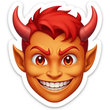Devilish smirk side smile sticker