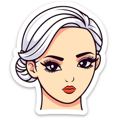 side eye baddie with dramatic lashes sticker