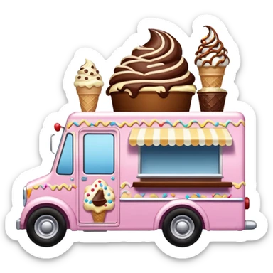 Krazy Ken Jenkins 4wd 1924 racing ice cream with chocolate, nuts and sprinkles dream house food truck  sticker