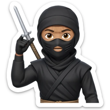 Crea un memoji con este emoji 🥷🏽 y este👈🏽 sticker