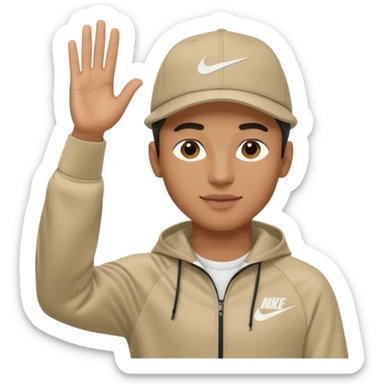 Ragazzo mulatto col cappello Nike e tuta Nike cha saluta sticker