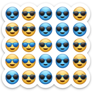 In shades of blue - Emoji Puzzle - Some emojis sticker