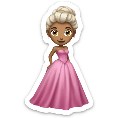 Realistic Ariana Grande as Galinda from wicked wearing long flowing pink dress  sticker