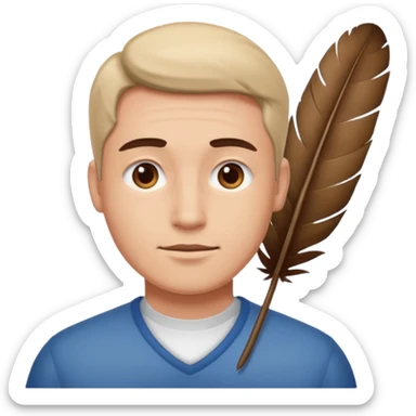 man feeling like a feather  sticker