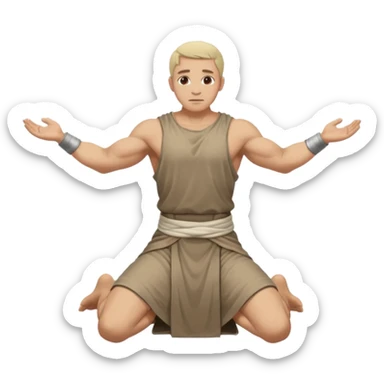 fullbody apostle in prone pose sticker