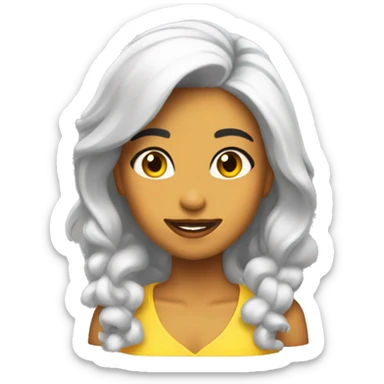 Chica aperlada poniéndose gloss  sticker