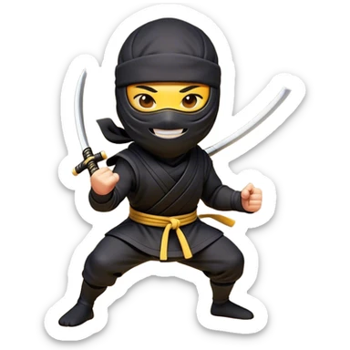 Clash of Clans aesthetic Cheerful Ninja Portrait Emoji, With a bright, confident smile and an alert, relaxed stance, showcasing a streamlined, masked figure with expressive eyes radiating calm determination in natural skin tone, Simplified yet expressive features, highly detailed, glowing with a soft, luminous nocturnal glow, high shine, upbeat and stealthily noble, stylized with an air of modern martial elegance, soft glowing outline, capturing the essence of a cheerful ninja ready for epic covert quests! sticker