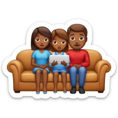 Muslim family on sofa sticker