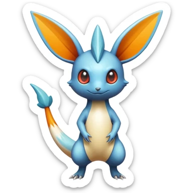 Colorful Shiny Exotic Victini-Salandit-Minccino-Fakémon-hybrid-creature (full body)  sticker