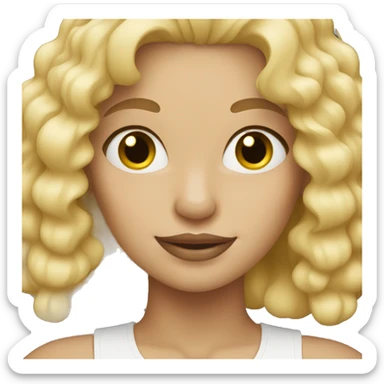Blonde girl with blonde poodle  sticker