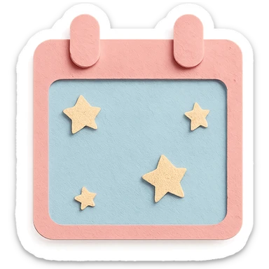 soft pastel cute appointment box with tiny star details with a pink border sticker