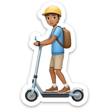 person riding an electric scooter sticker