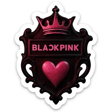 a gothic object inspired by BLACKPINK, black and pink color scheme, bold and stylish, dramatic lighting, high contrast sticker