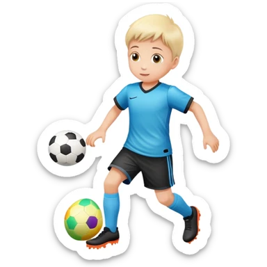 Bambino che gioca a pallone con un uovo di Pasqua  sticker