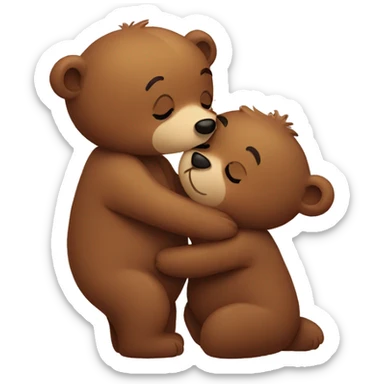 bear kissing another bear sticker