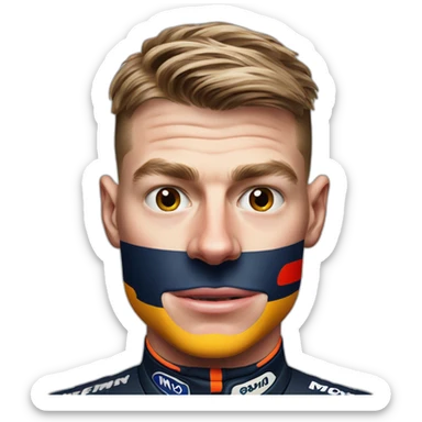Hyper realistic photo of max verstappen sticker