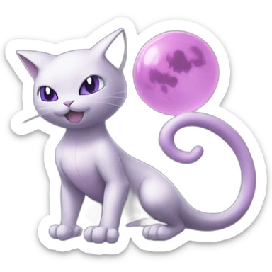 Mewtwo and mew pokemon sticker