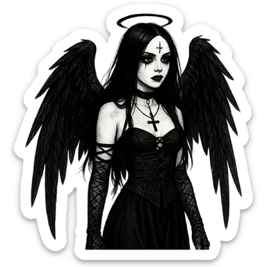 goth angel  remove background    sticker