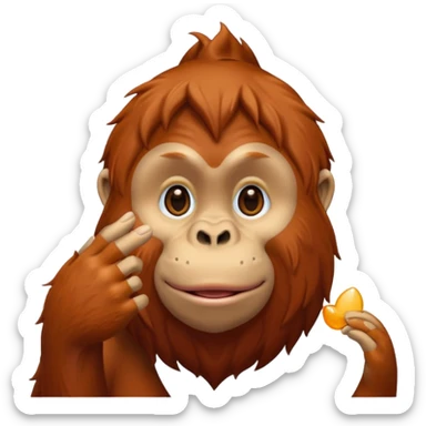 orangutang blowing kiss sticker