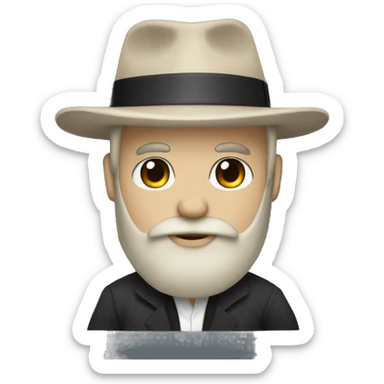 a mafioso wearing a fedora with white skin and a light brown beard holding an anime pillow sticker